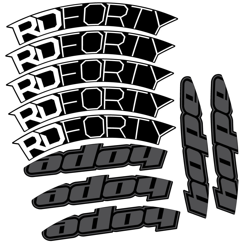 Autocollant Hope RD Forty 2020, Roues Route 40mm, Autocollant Vélo vinyle