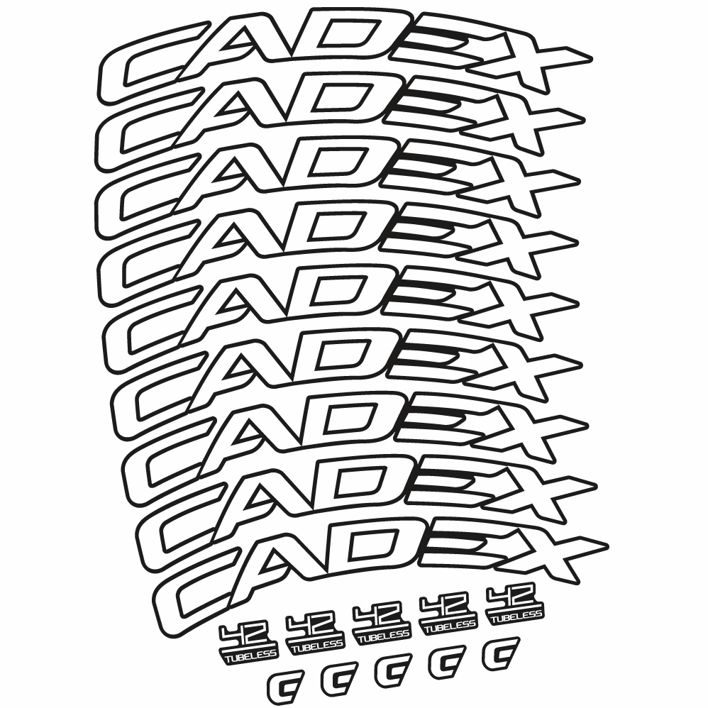 Autocollant CADEX 42 Tubeless Shoe Brake, Roues Route 42, Autocollant Vélo vinyle
