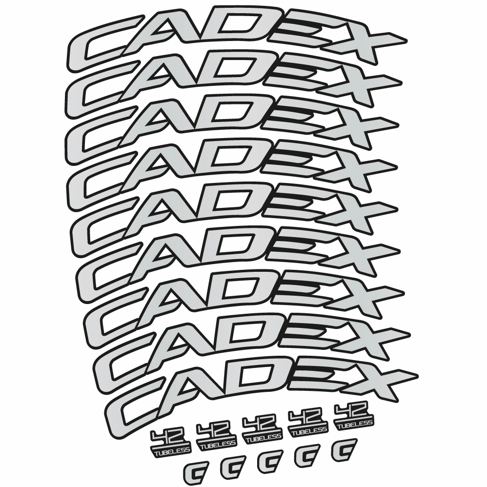Autocollant CADEX 42 Tubeless Shoe Brake, Roues Route 42, Autocollant Vélo vinyle