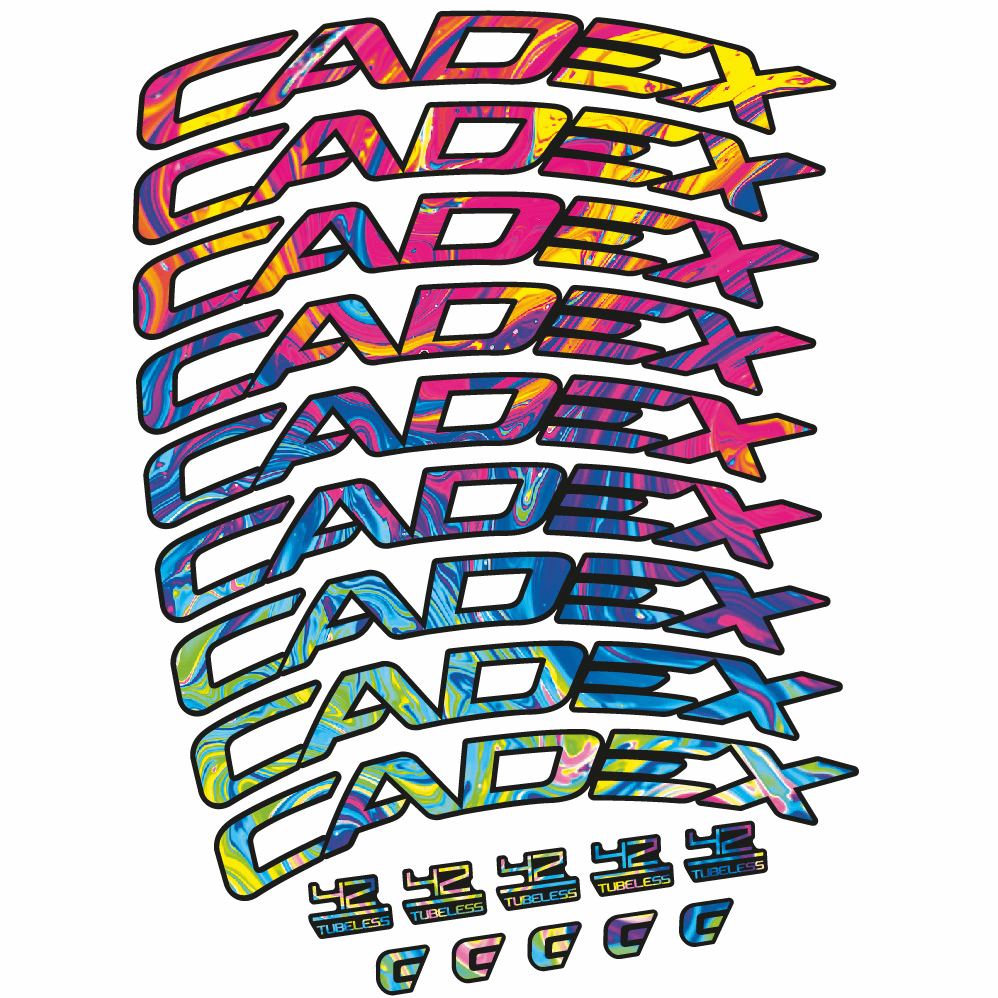 Autocollant CADEX 42 Tubeless Shoe Brake, Roues Route 42, Autocollant Vélo vinyle