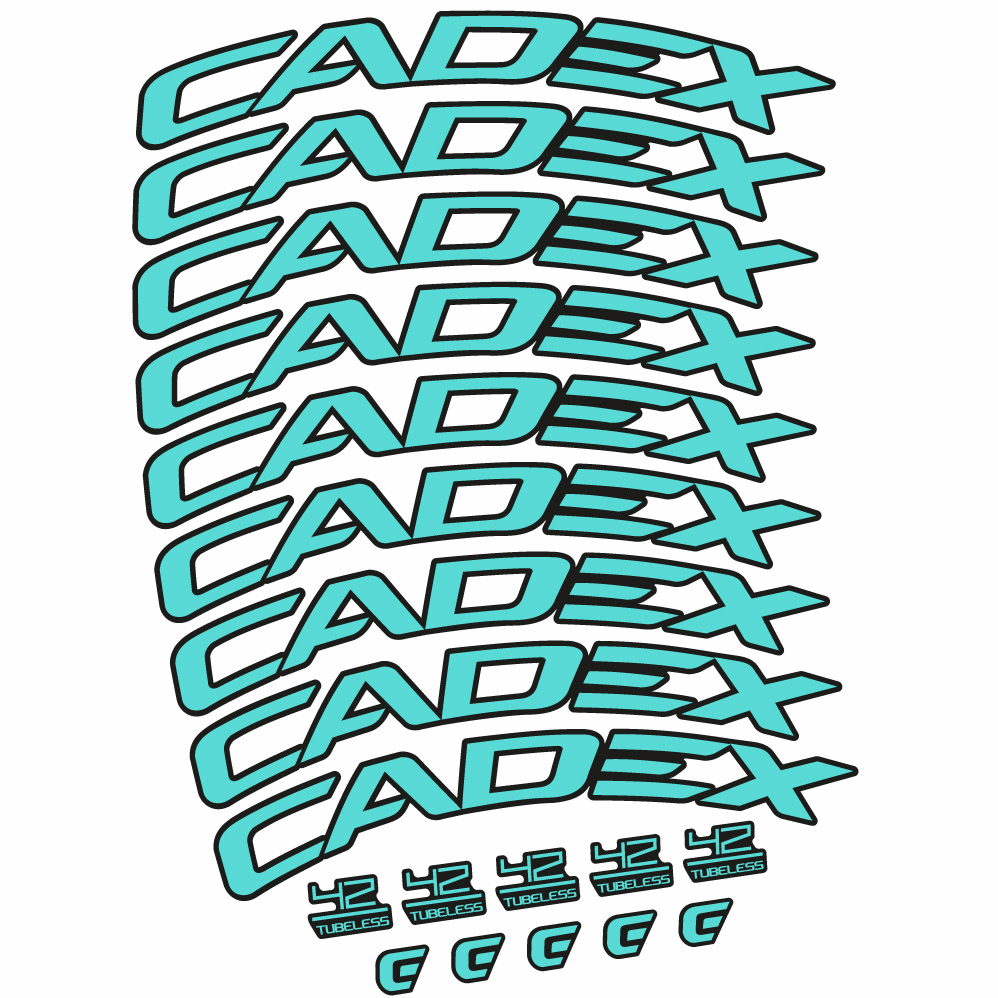 Autocollant CADEX 42 Tubeless Shoe Brake, Roues Route 42, Autocollant Vélo vinyle