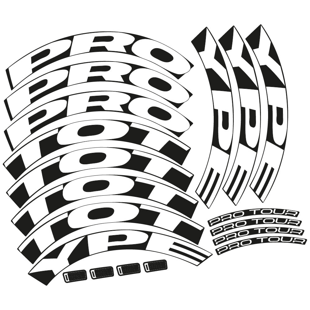 Autocollant Proto. Conception personnalisée Pro Tour Disc, Profil Roues Route 50, Autocollant Vinyle