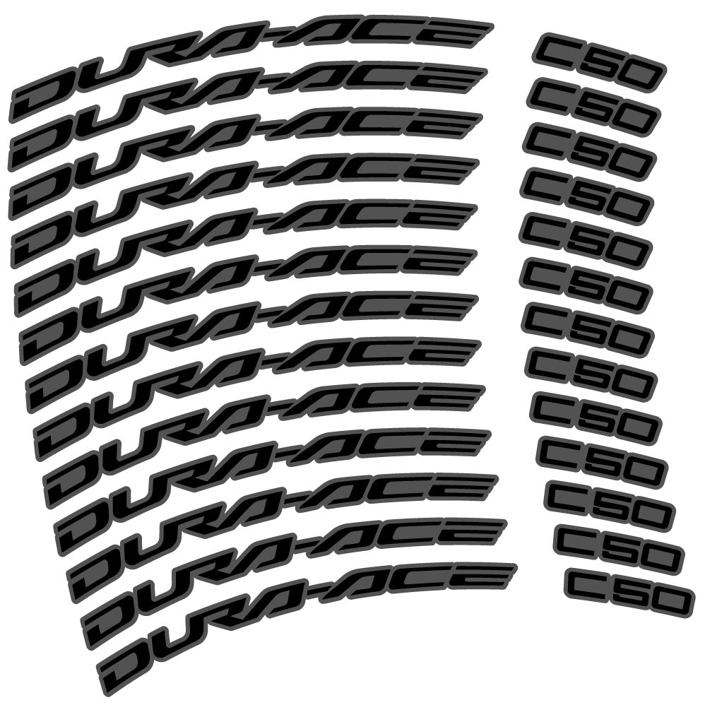 Autocollant Shimano Dura-Ace C50 Carbon 2022, Roues Route 50mm, Autocollant vélo vinyle
