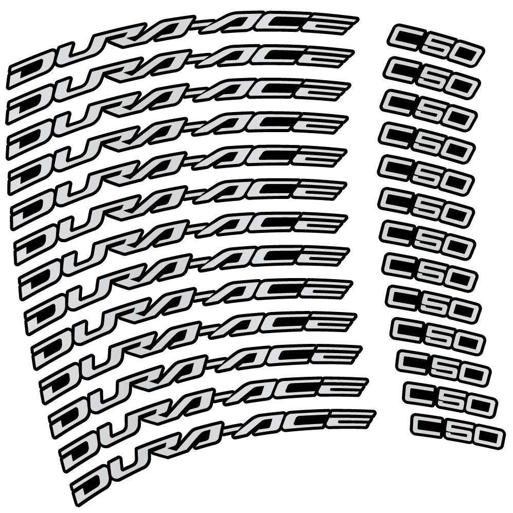 Autocollant Shimano Dura-Ace C50 Carbon 2022, Roues Route 50mm, Autocollant vélo vinyle