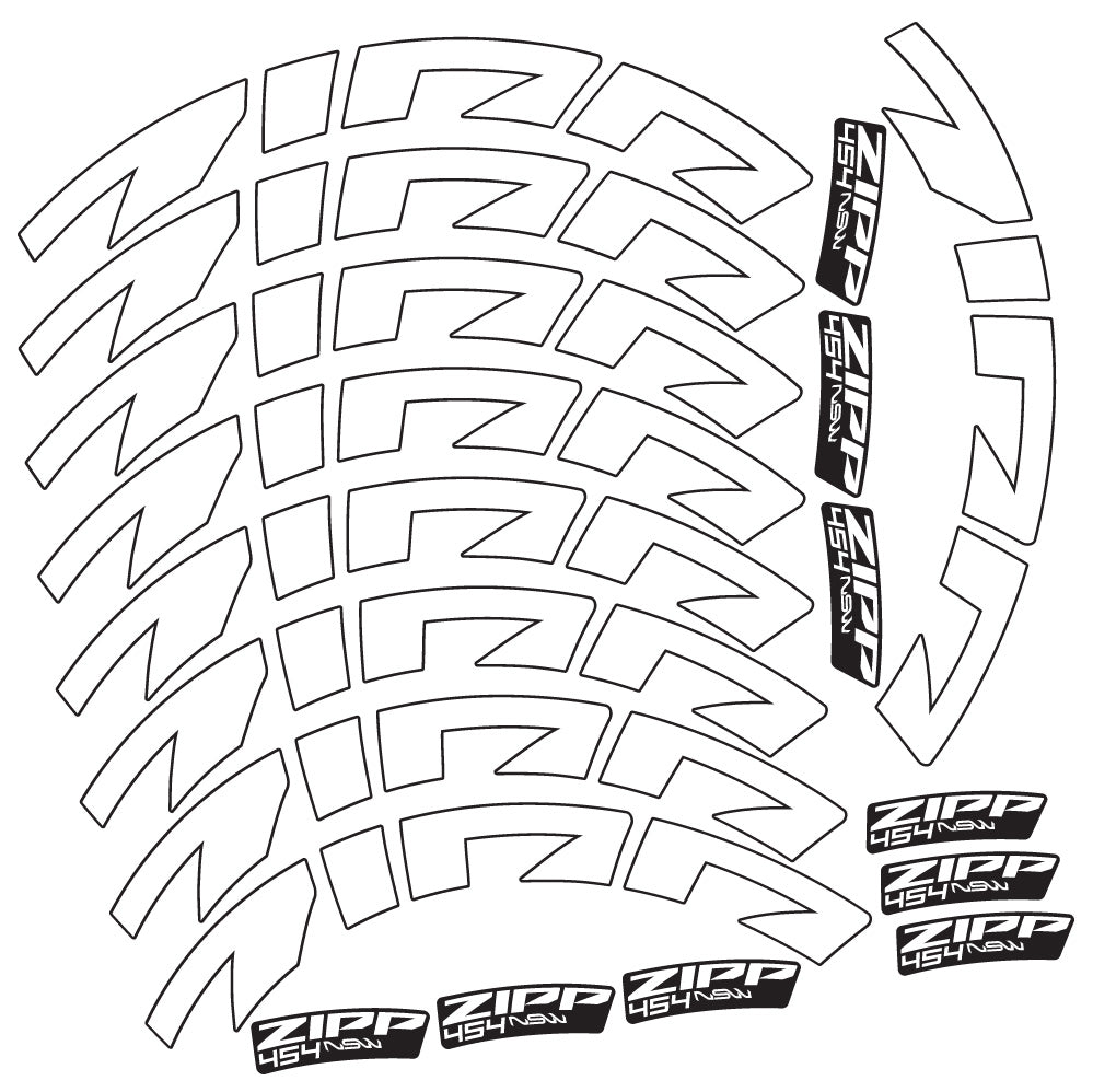 Autocollant Zipp 454 NSW, Roues Route 58mm, Autocollant Vélo vinyle