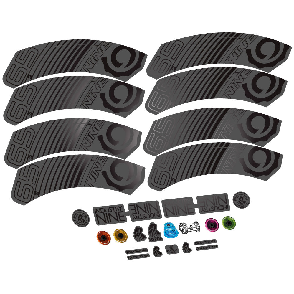 Autocollant Industry Nine i9.65 Carbon, Roues Route 60mm, Autocollant vélo vinyle