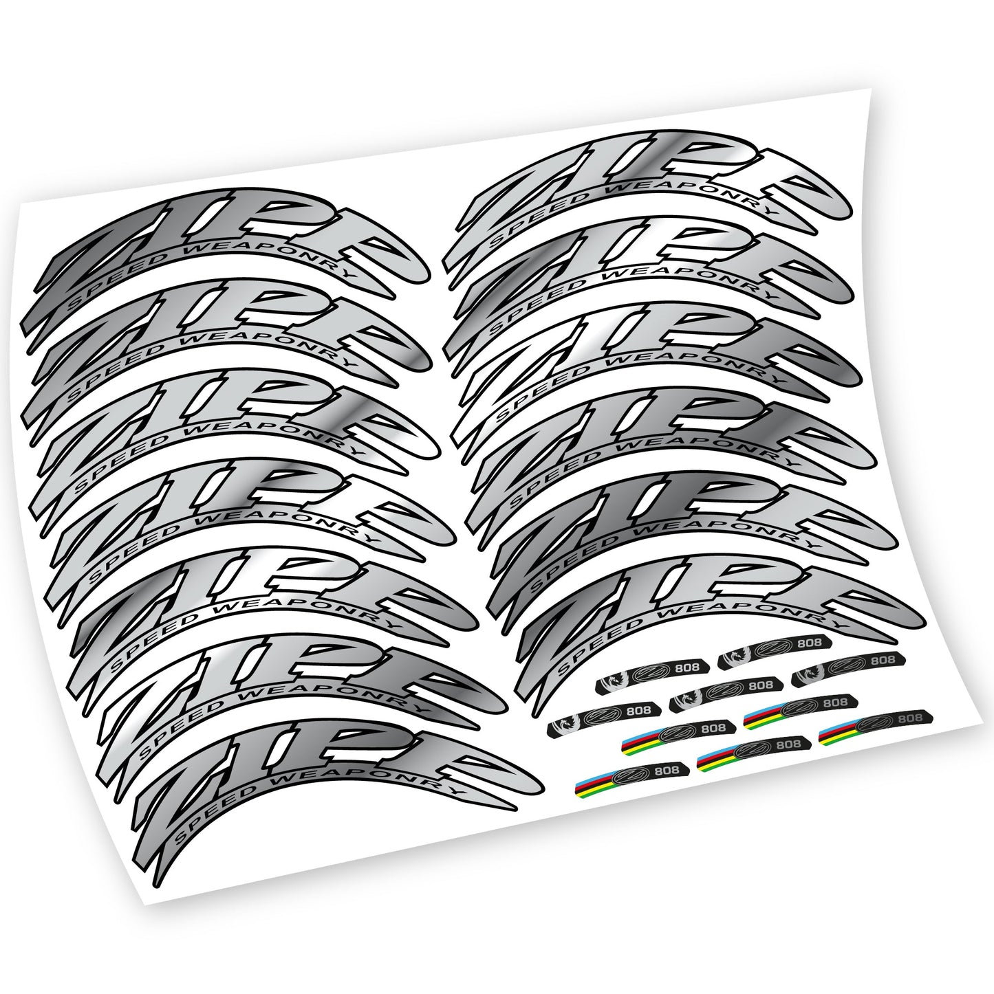 Autocollants, Zipp 808, Roues Route 88mm, Autocollant Vélo vinyle