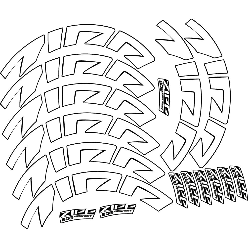 Autocollant Zipp 808 FC, Roues Route profil 88, Autocollant Vinyle