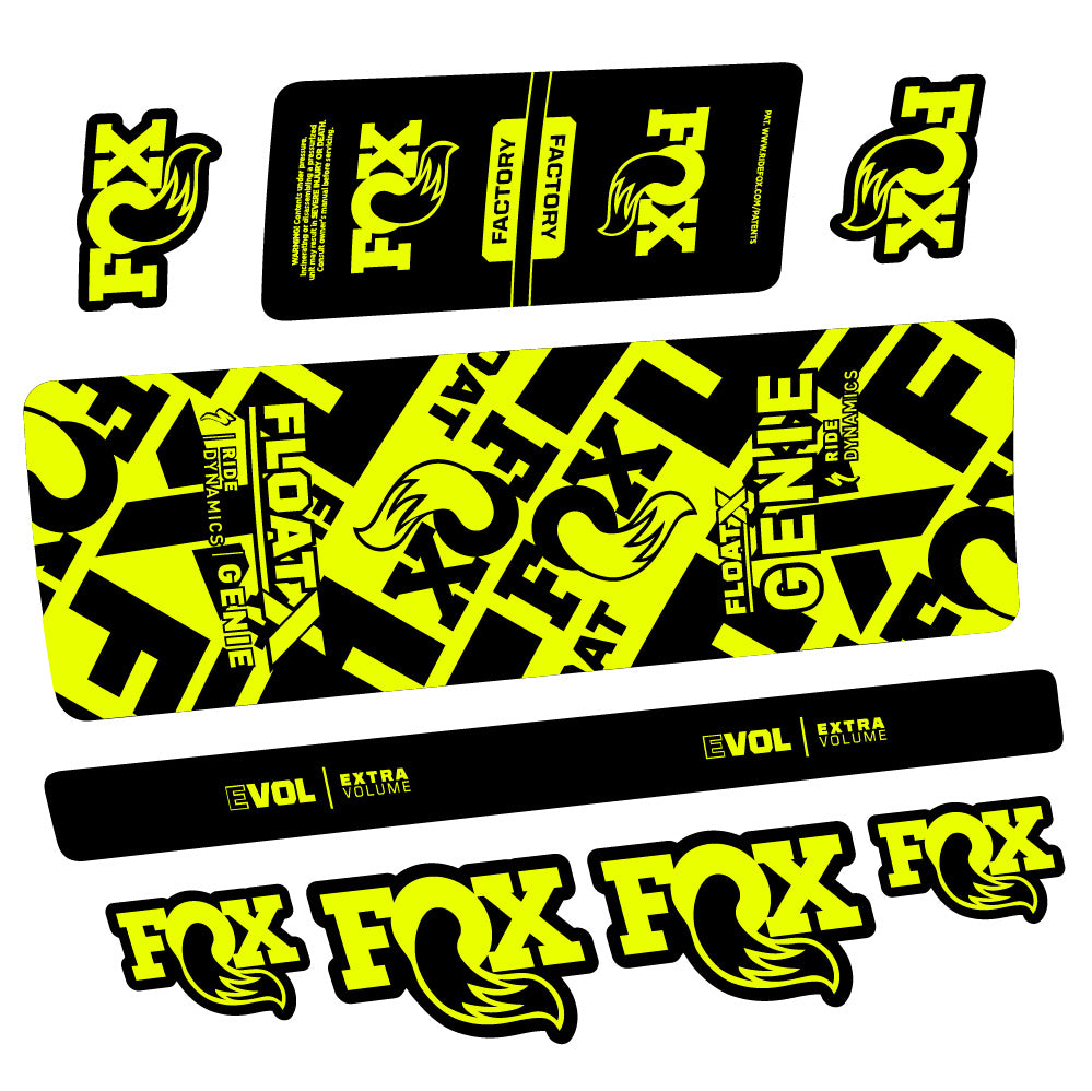 Autocollant Fox Float X Genie, Rear Shock, Autocollant vélo vinyle