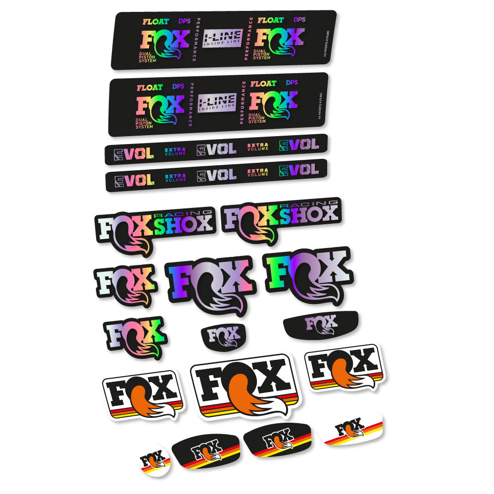 Autocollant Fox Float DPS Performance I Line, Shock Absorber, Autocollant Vélo vinyle