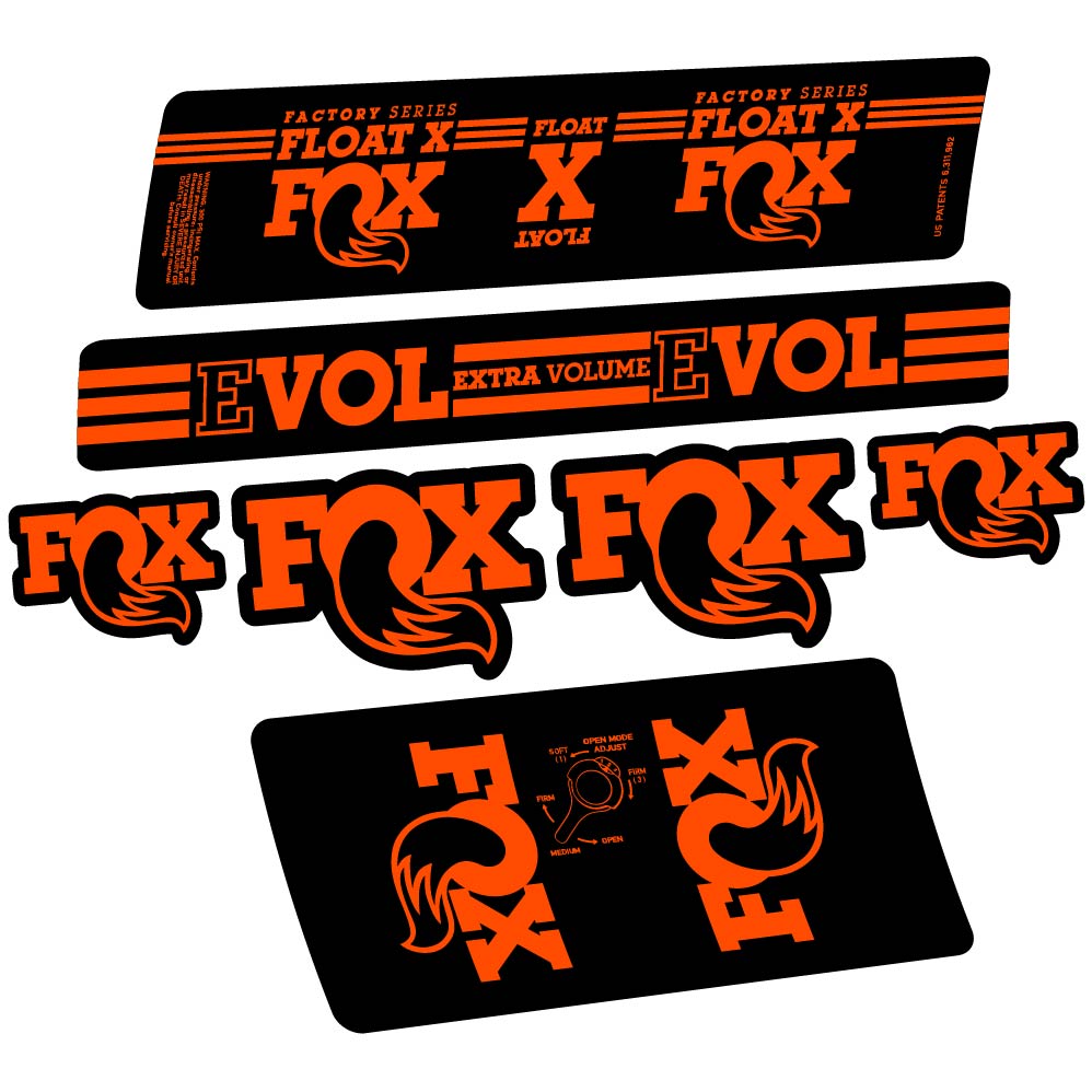 Autocollant Fox Float X Factory 2016, Shock Absorber, Autocollant Vélo vinyle