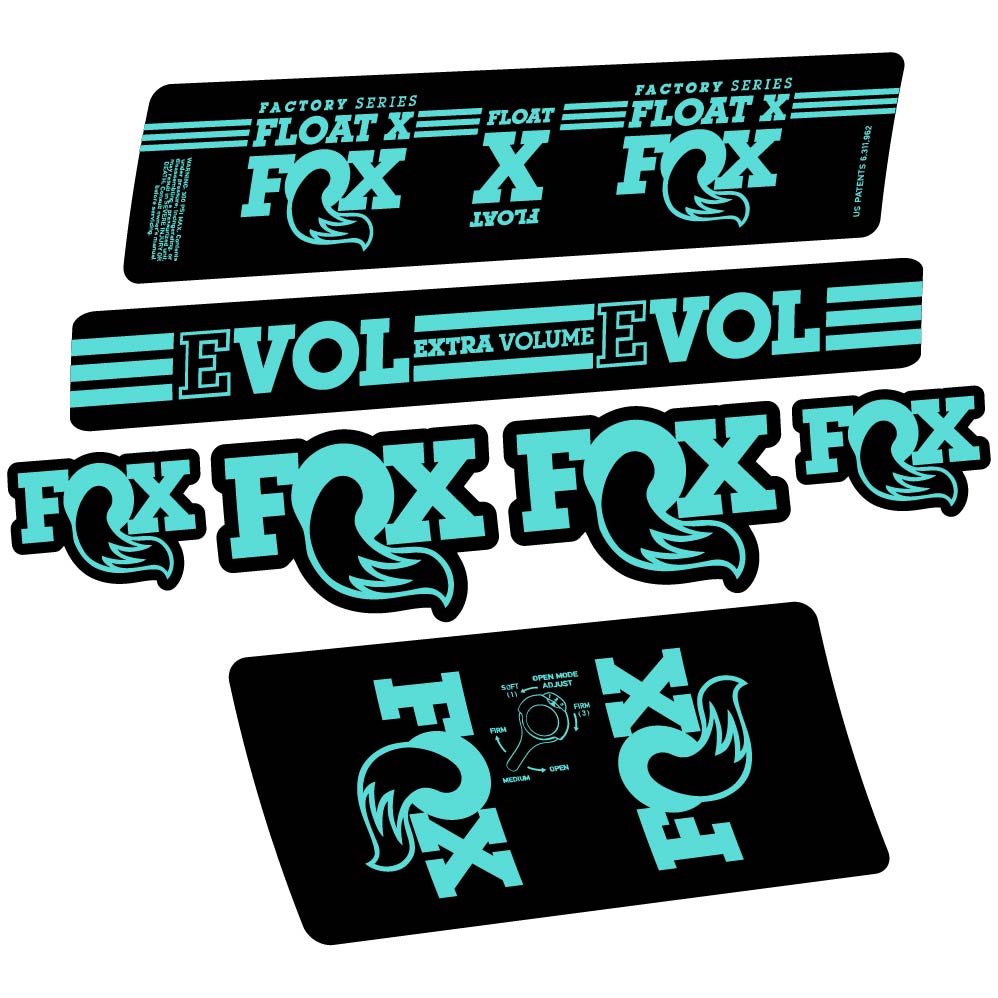 Autocollant Fox Float X Factory 2016, Shock Absorber, Autocollant Vélo vinyle