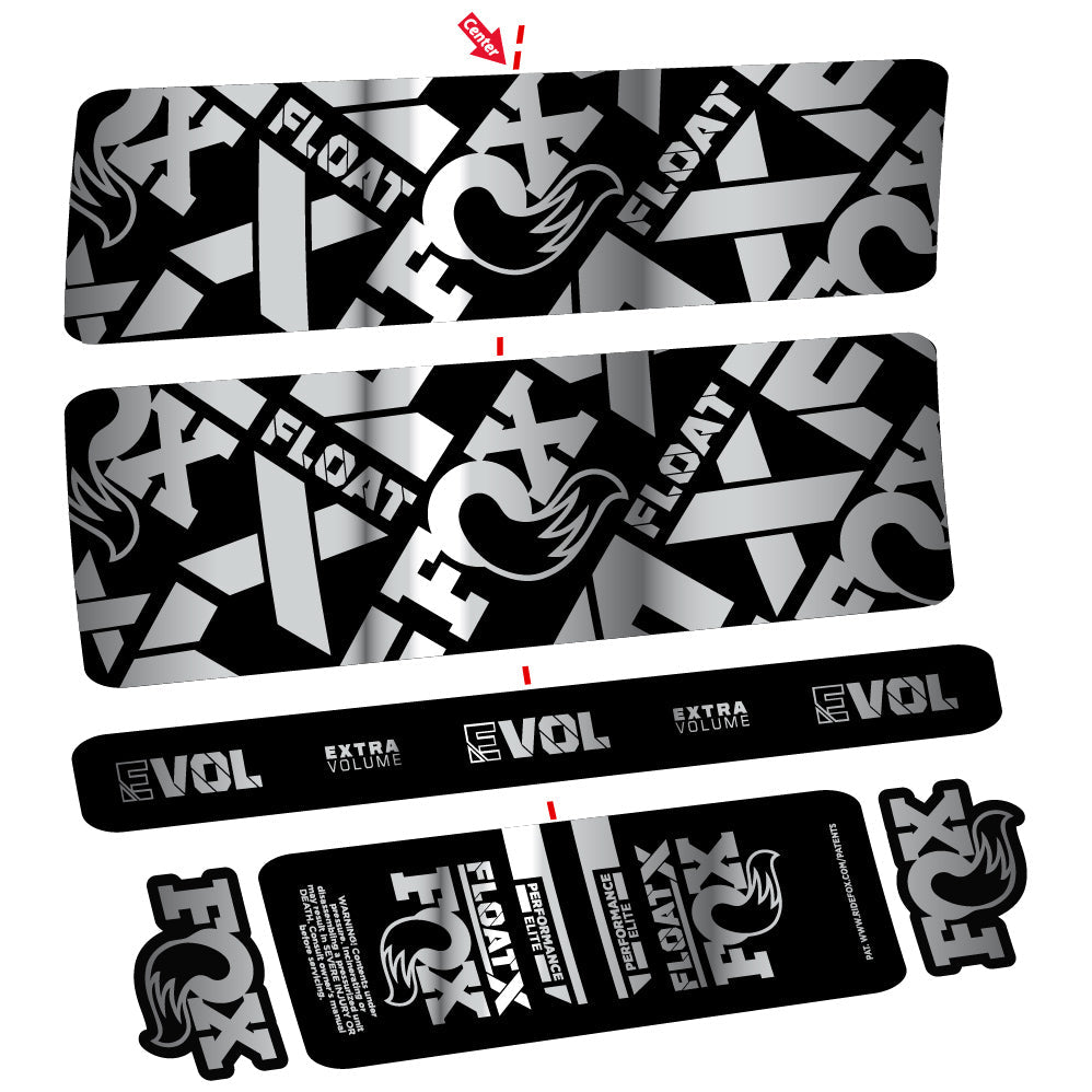 Autocollant Fox Float X Performance Elite, Amortisseur arrière, Vinyle autocollant