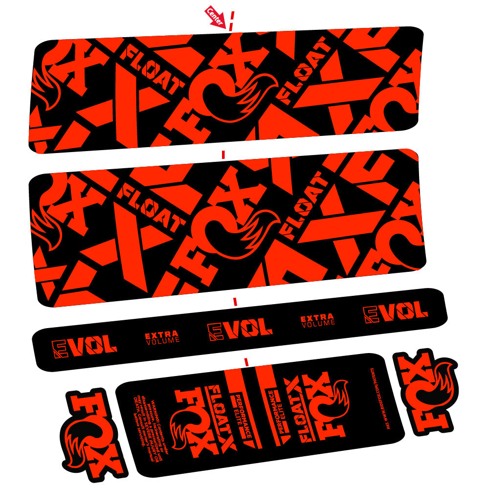 Autocollant Fox Float X Performance Elite, Amortisseur arrière, Vinyle autocollant