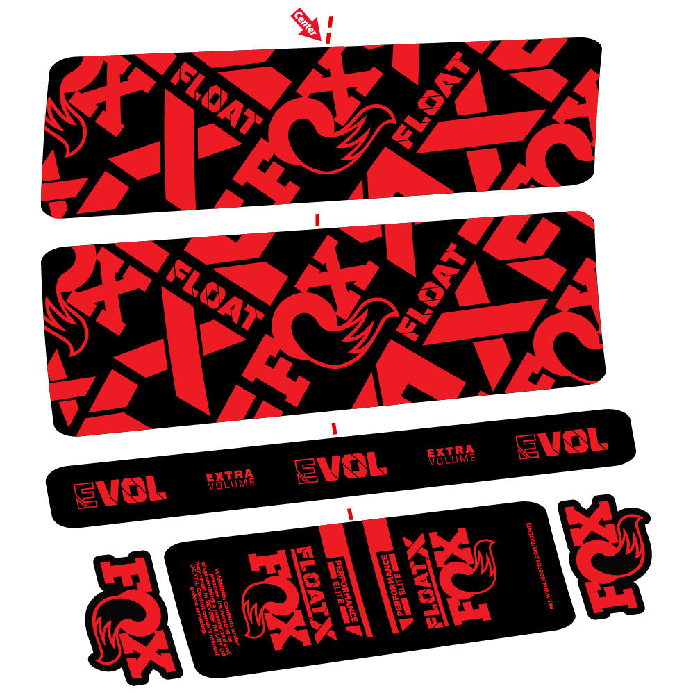 Autocollant Fox Float X Performance Elite, Amortisseur arrière, Vinyle autocollant