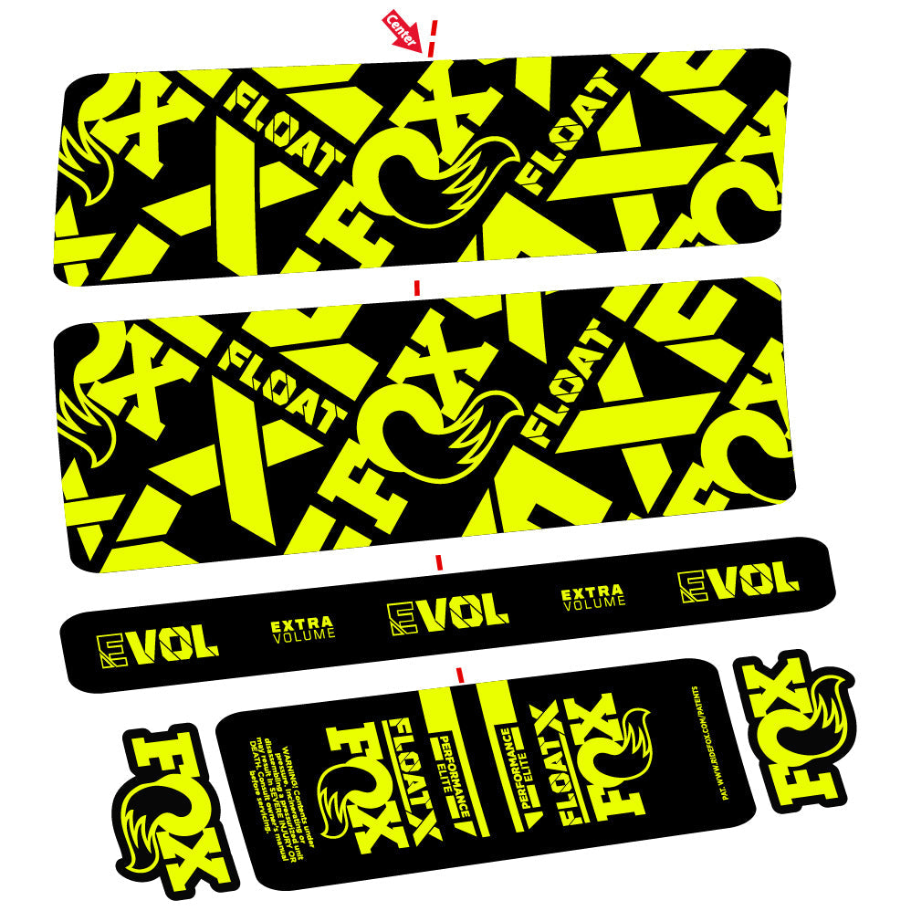 Autocollant Fox Float X Performance Elite, Amortisseur arrière, Vinyle autocollant
