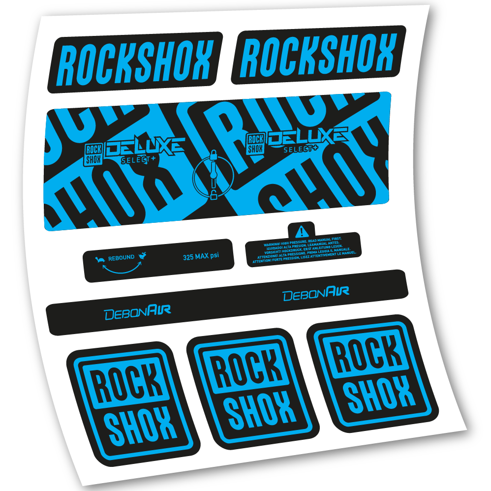Autocollant Rock Shox Deluxe Select+, Amortisseur, vinyle autocollant