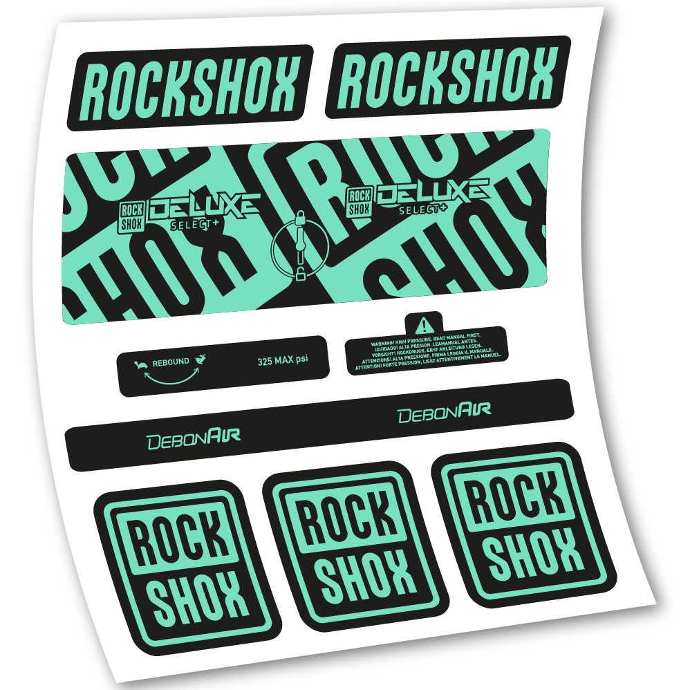 Autocollant Rock Shox Deluxe Select+, Amortisseur, vinyle autocollant