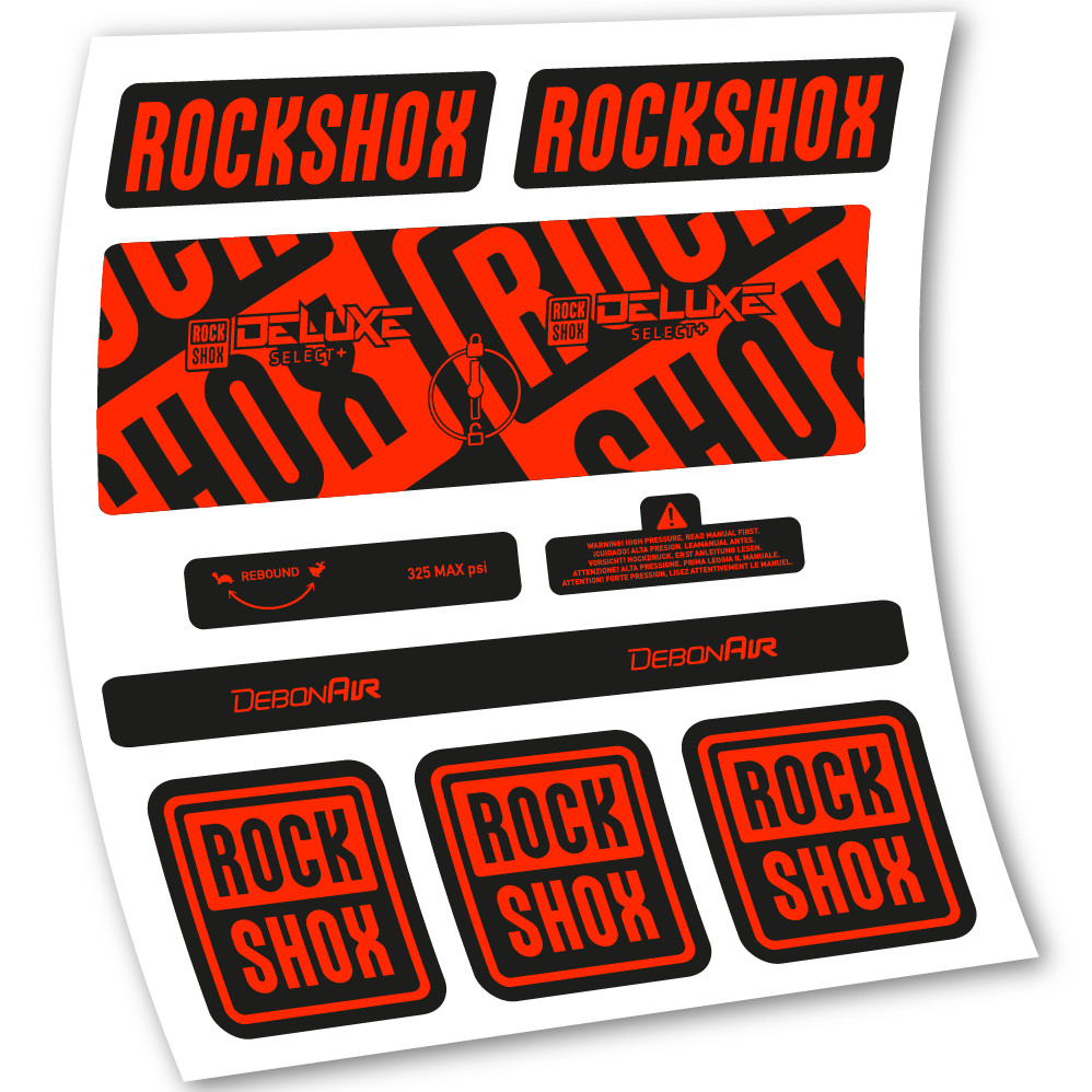 Autocollant Rock Shox Deluxe Select+, Amortisseur, vinyle autocollant