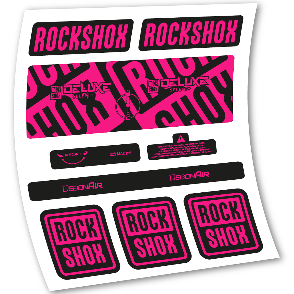 Autocollant Rock Shox Deluxe Select+, Amortisseur, vinyle autocollant