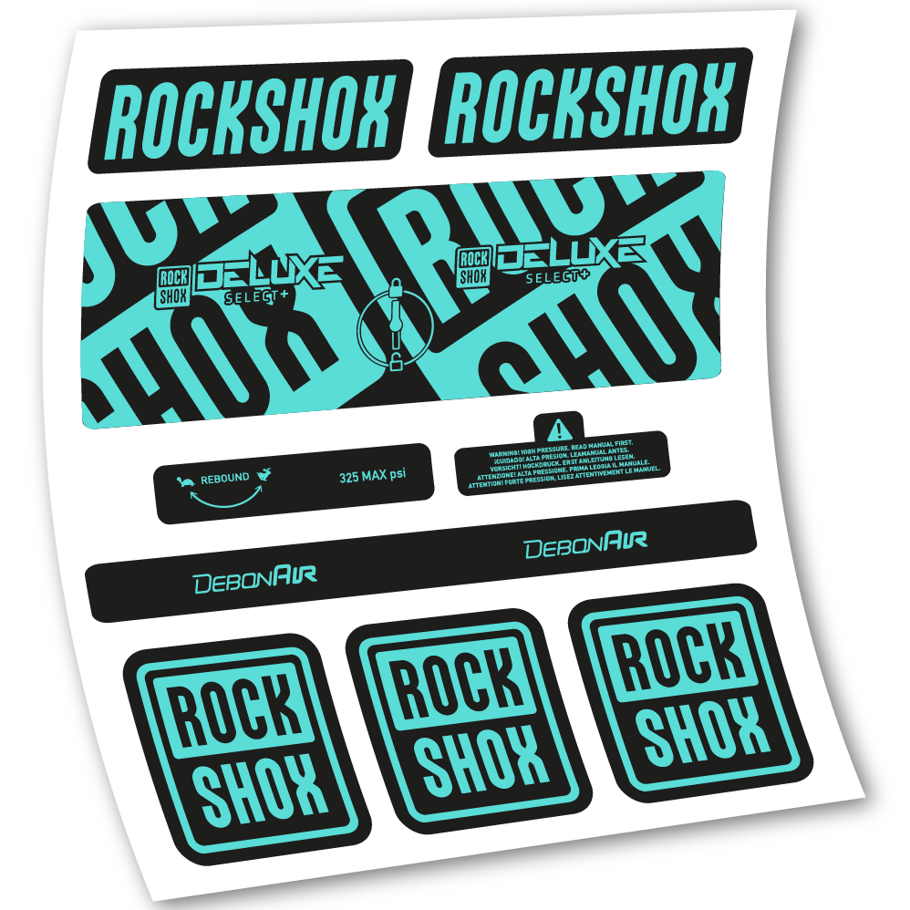 Autocollant Rock Shox Deluxe Select+, Amortisseur, vinyle autocollant