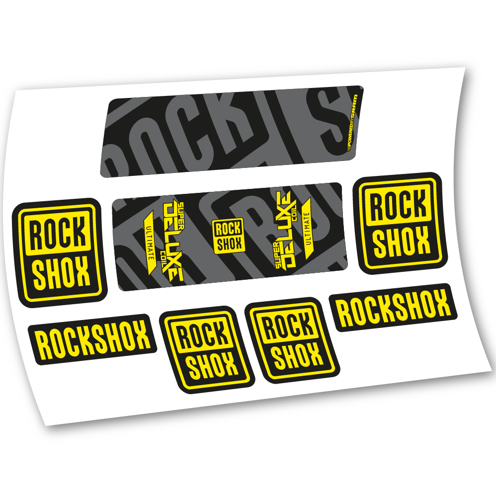 Autocollant Rock Shox Super Deluxe Ultimate Coil 2020, Amortisseur, vinyle autocollant
