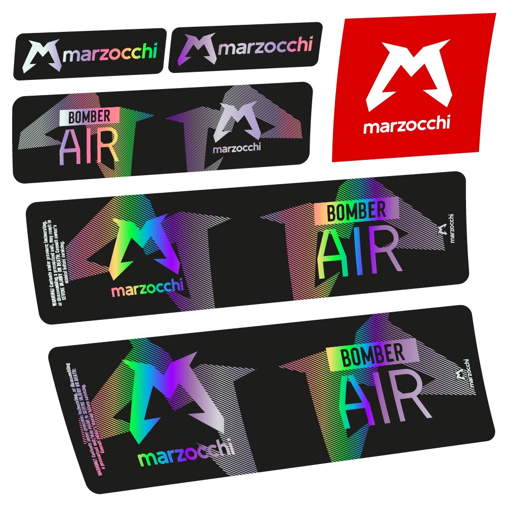 Autocollant Marzocchi Bomber Air 2023-2024, Amortisseur, Autocollant Vélo vinyle