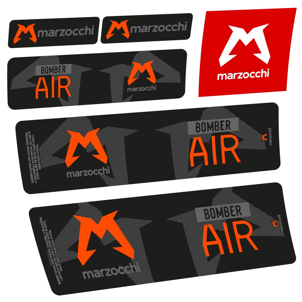 Autocollant Marzocchi Bomber Air 2023-2024, Amortisseur, Autocollant Vélo vinyle