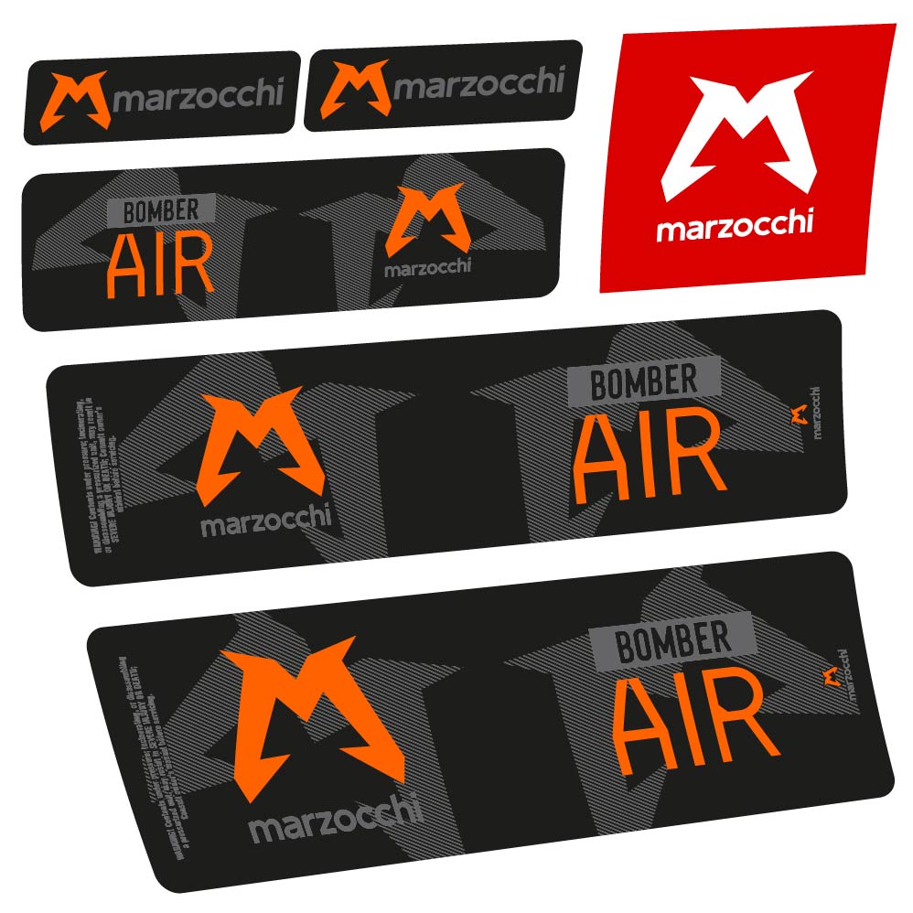 Autocollant Marzocchi Bomber Air 2023-2024, Amortisseur, Autocollant Vélo vinyle