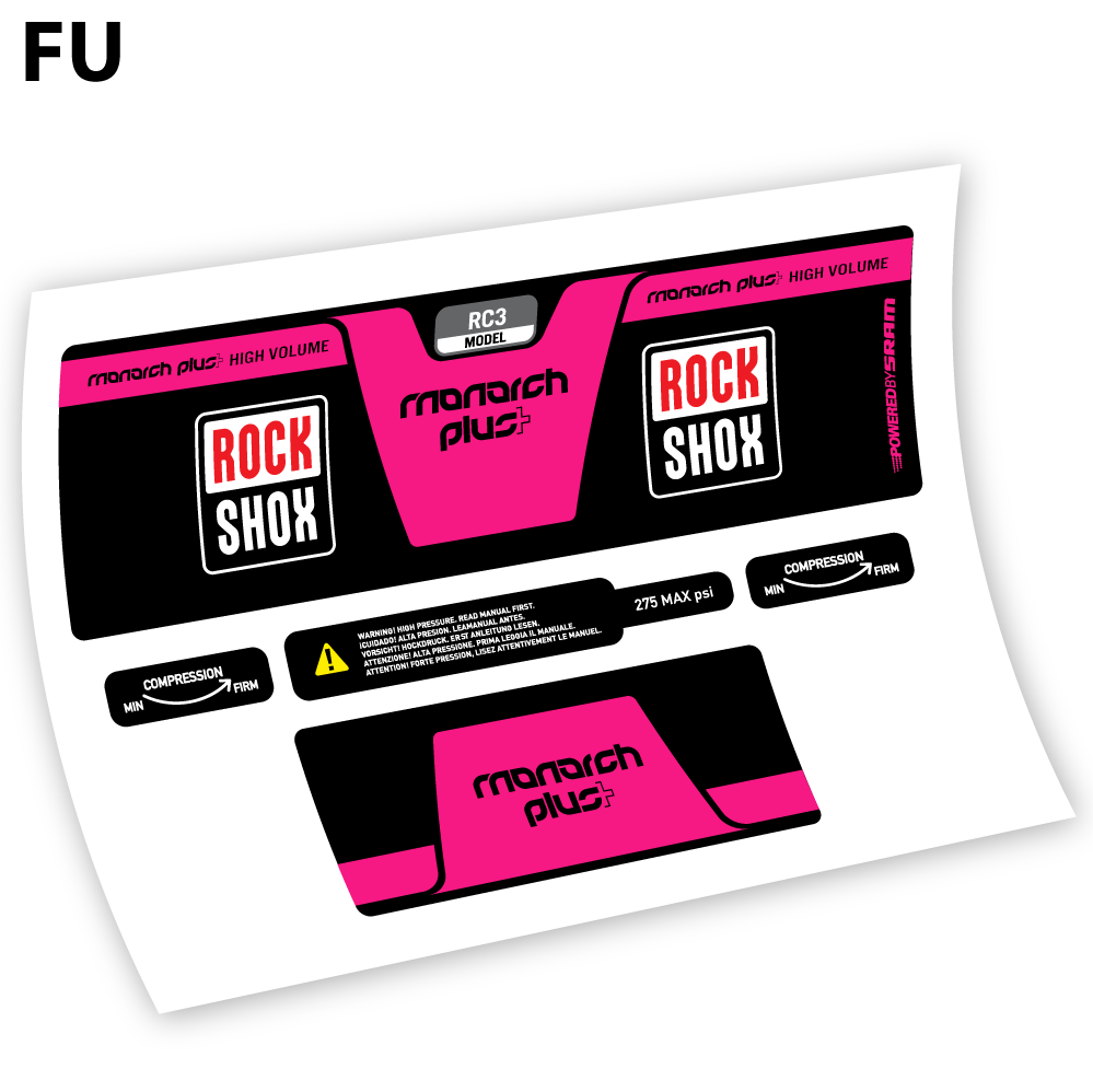 Autocollant, Rock Shox Monarch Plus High Volume 2014, autocollant Amortisseur Vinyle