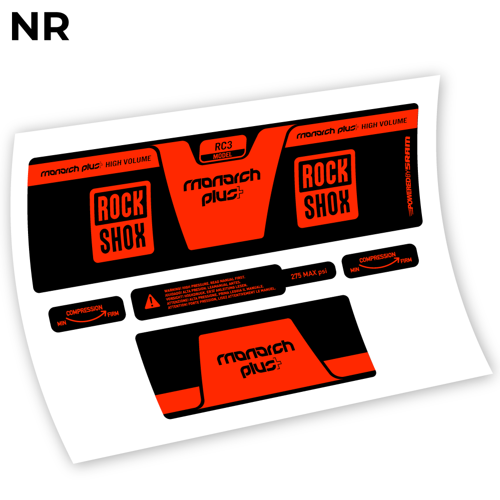 Autocollant, Rock Shox Monarch Plus High Volume 2014, autocollant Amortisseur Vinyle