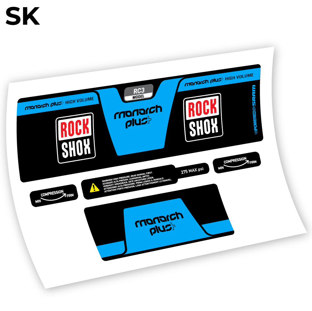 Autocollant, Rock Shox Monarch Plus High Volume 2014, autocollant Amortisseur Vinyle