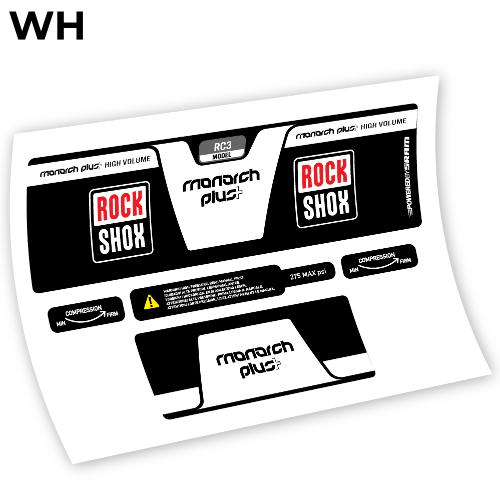 Autocollant, Rock Shox Monarch Plus High Volume 2014, autocollant Amortisseur Vinyle