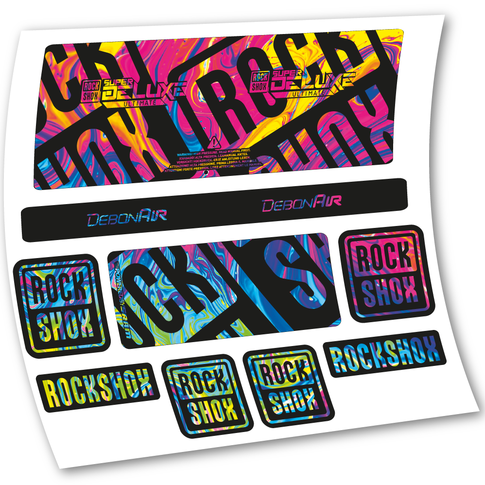 Autocollant Rock Shox Super Deluxe Ultimate 2020, Amortisseur, vinyle autocollant