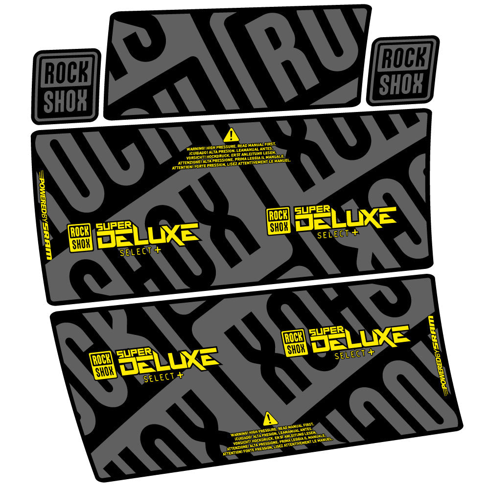 Autocollant RockShox Super Deluxe Select Plus, Sock Absorber, Autocollant Vélo vinyle