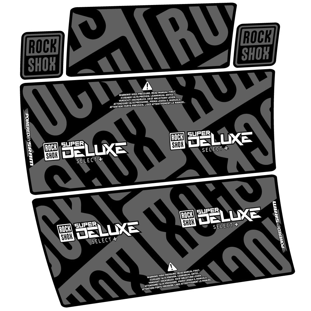 Autocollant RockShox Super Deluxe Select Plus, Sock Absorber, Autocollant Vélo vinyle