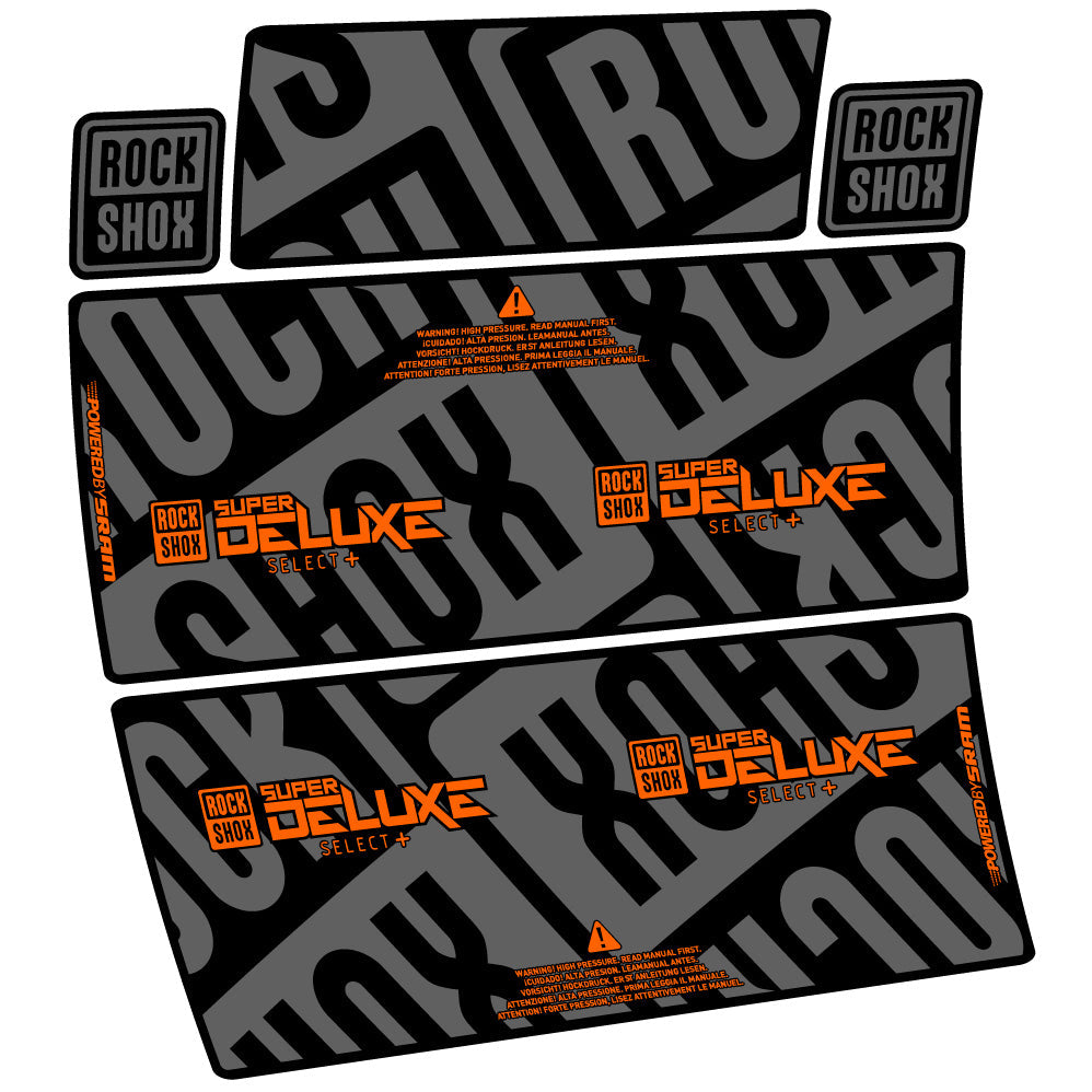Autocollant RockShox Super Deluxe Select Plus, Sock Absorber, Autocollant Vélo vinyle
