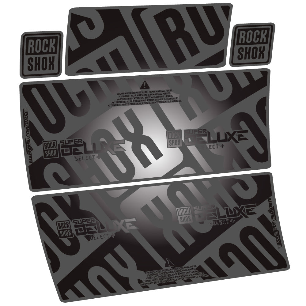 Autocollant RockShox Super Deluxe Select Plus, Sock Absorber, Autocollant Vélo vinyle