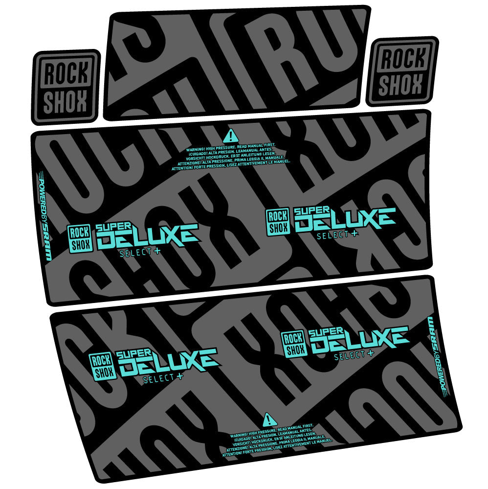 Autocollant RockShox Super Deluxe Select Plus, Sock Absorber, Autocollant Vélo vinyle