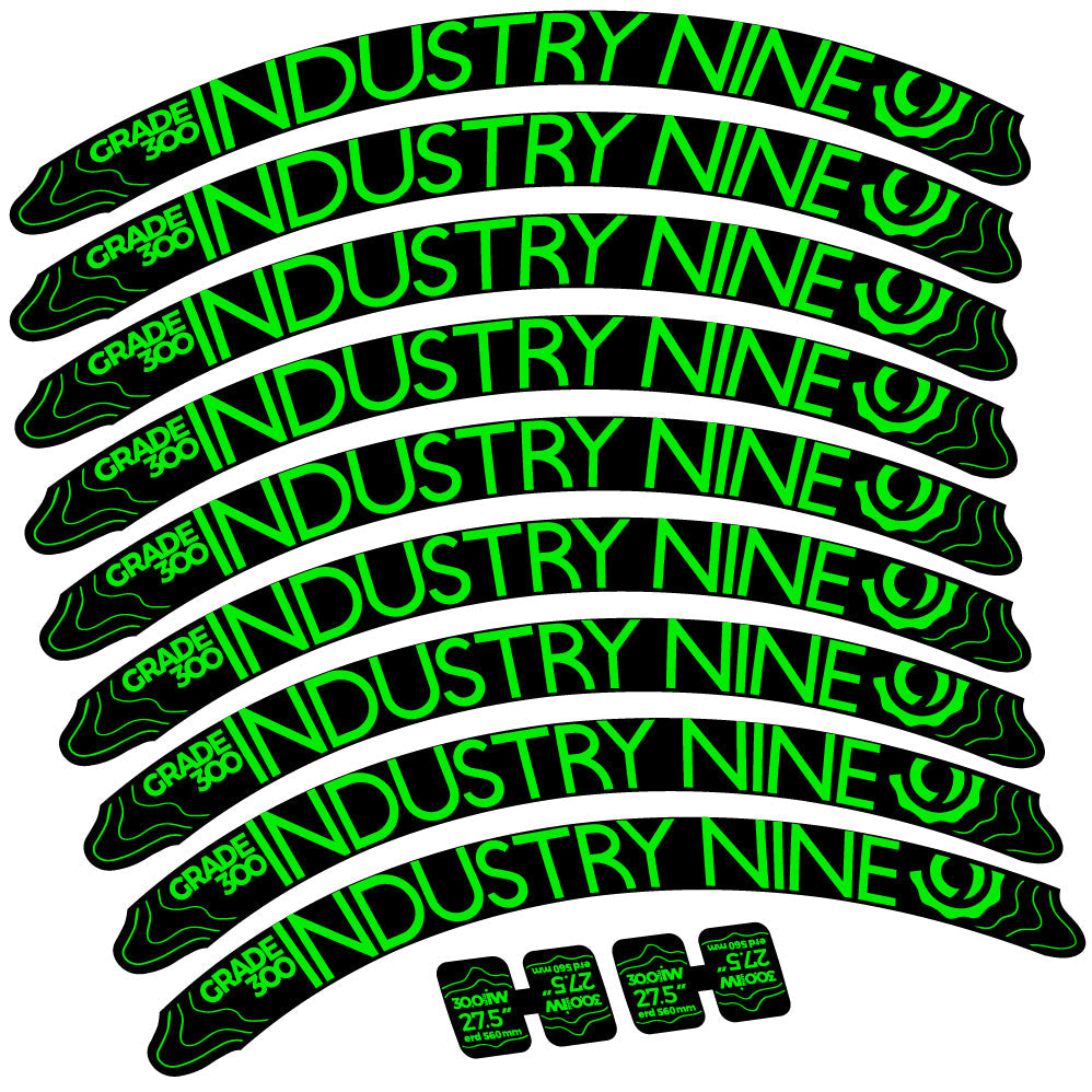 Autocollant Industry Nine Grade 300, Roues VTT 27.5, Autocollant Vélo vinyle