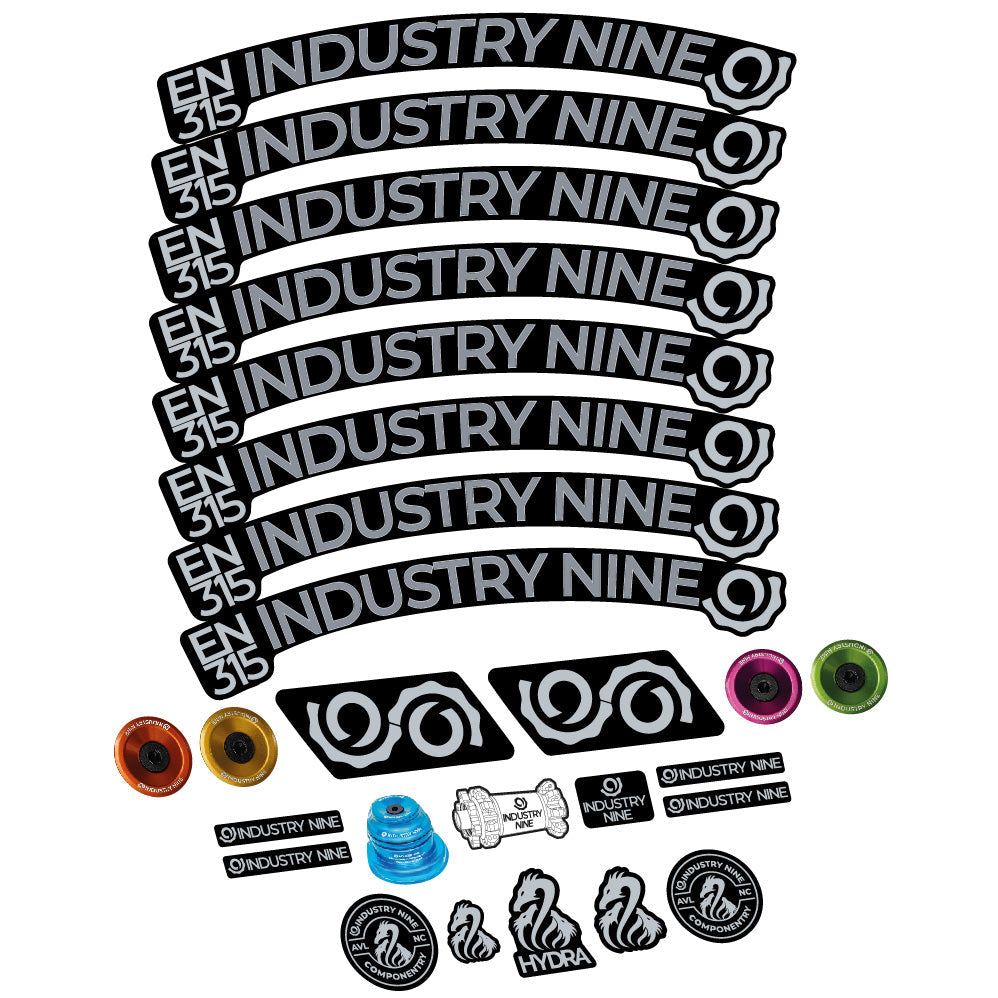 Autocollant Industry Nine Enduro 315 Carbon, Roues VTT 29, Vélo vinyle sticker