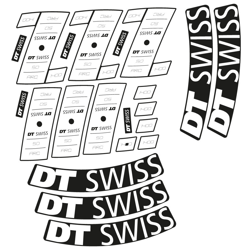 Autocollant vinyle personnalisé compatible avec les roues DT Swiss ARC 1400 DB 50 – 50 mm