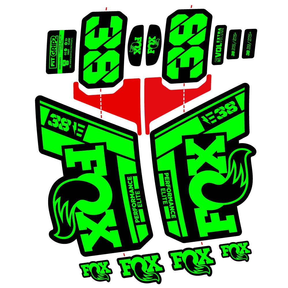 Fourche Autocollant personnalisée pour Fox 38 Performance Elite E-Vélo (2021-2024) – 29” – Autocollant vinyle