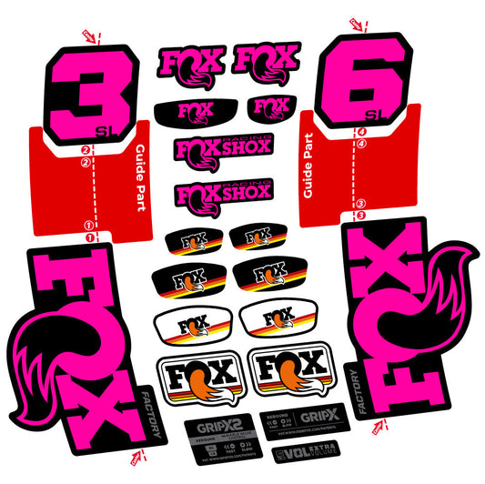 Autocollant Fox 36 SL Factory, Fourche 29, Autocollant Vélo vinyle