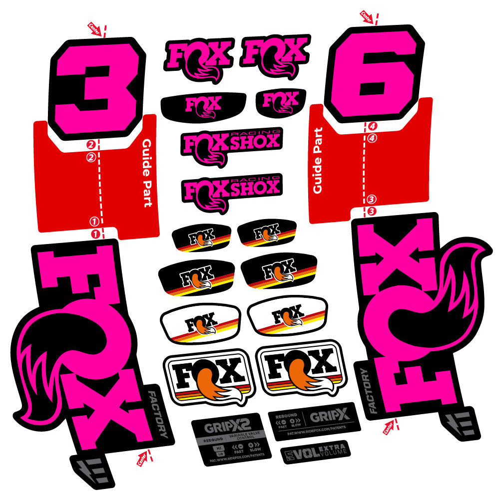 Autocollant Fox 36 Factory E-Optimized, Fourche 29, Autocollant Vélo vinyle
