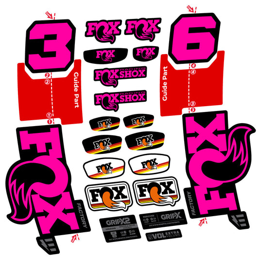 Autocollant Fox 36 Factory E-Optimized, Fourche 29, Autocollant Vélo vinyle