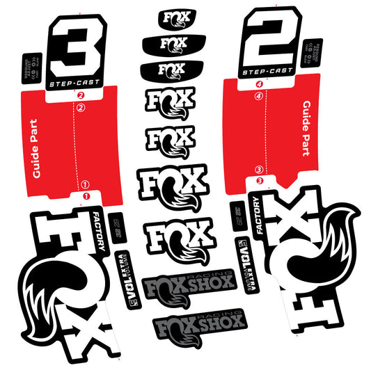 Autocollant Fox 32 Step-Cast Factory 3 2025, Fourche 29, Autocollant Vélo vinyle