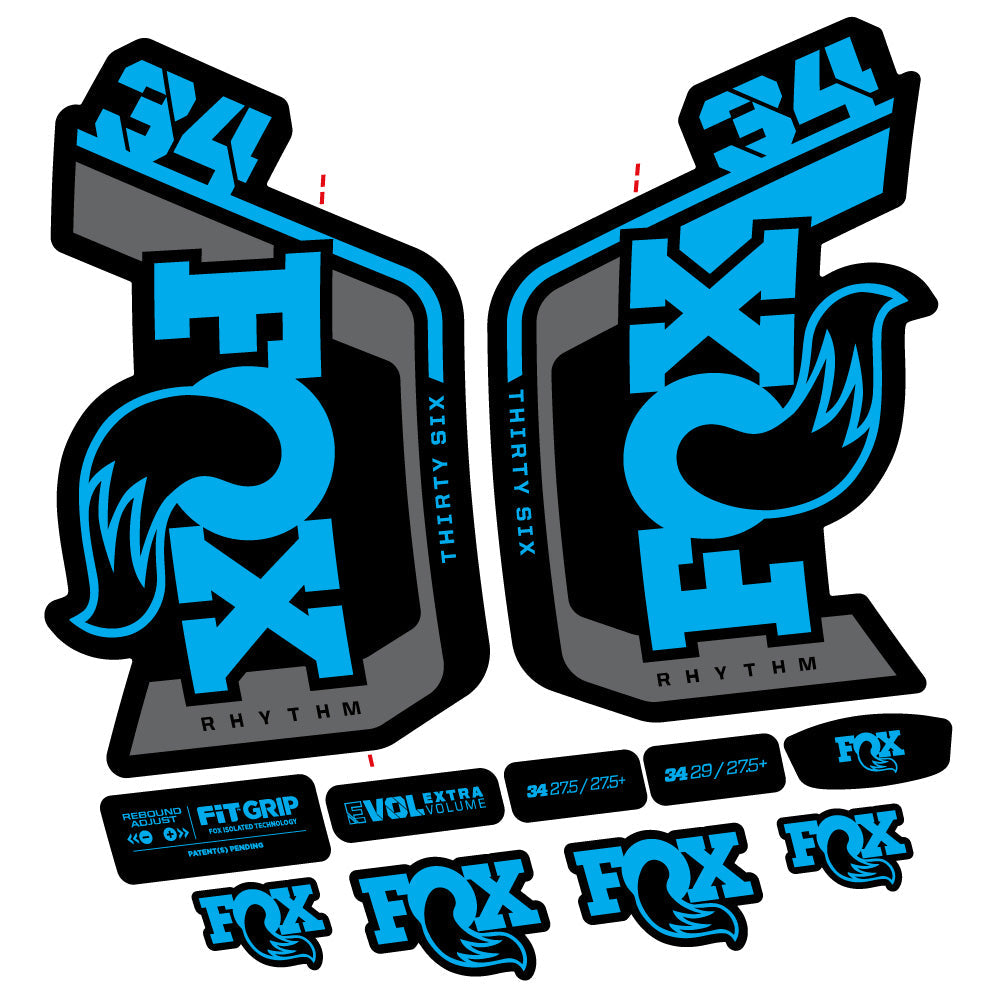 Autocollant Fox Factory 34 Rhythm 2024, Fourche 29, Autocollant Vélo vinyle