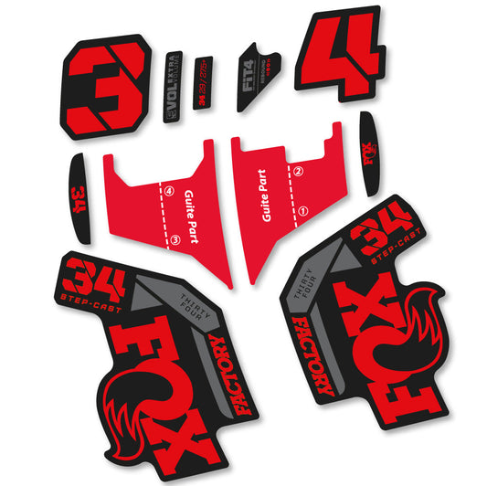 Autocollant Fox 34 Factory Step Cast 2022, Fourche 29, Vélo vinyle sticker