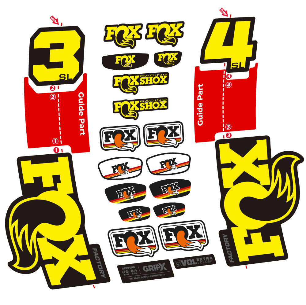 Autocollant Fox 34 SL Factory, Fourche 29, Autocollant Vélo vinyle